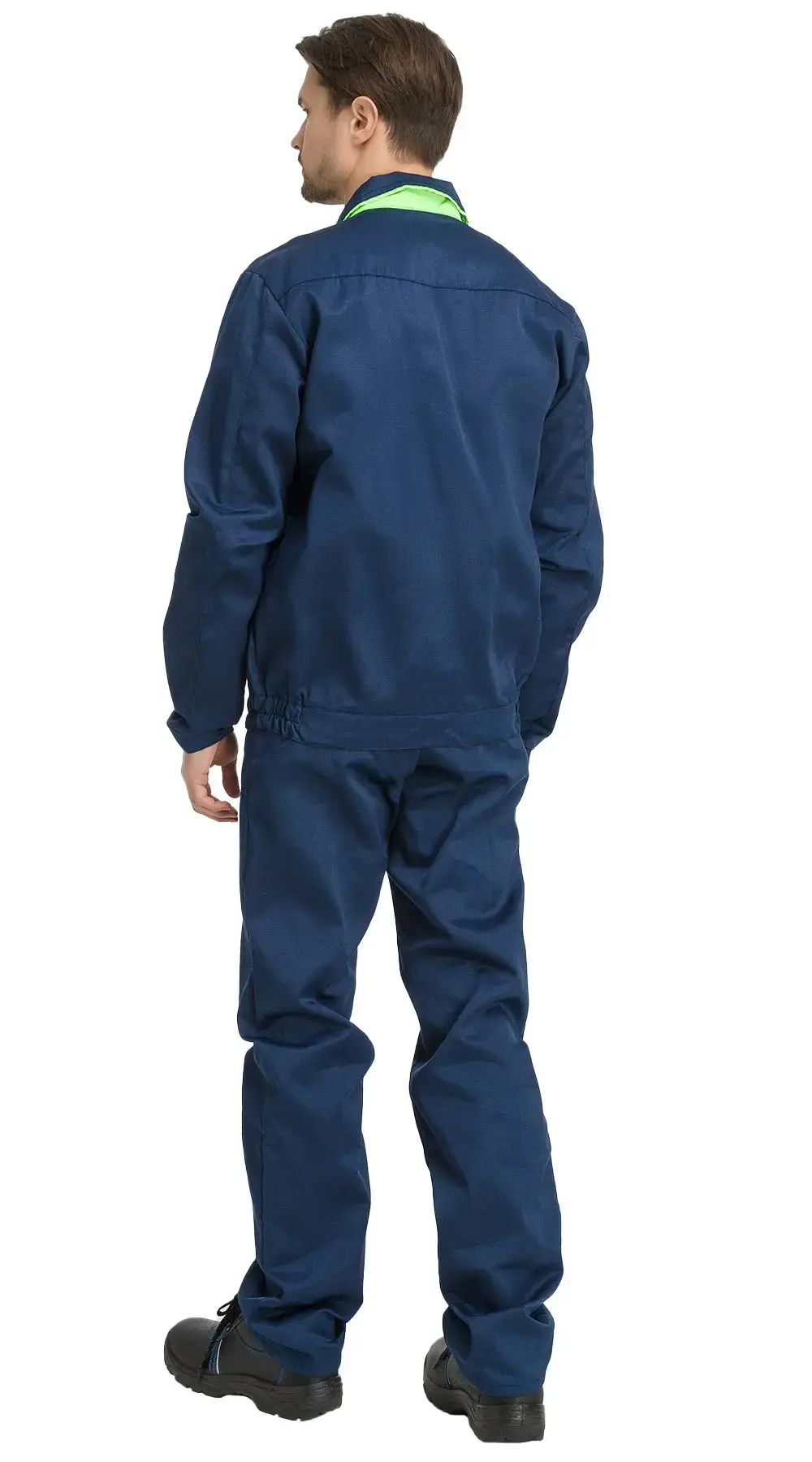 Костюм рабочий мужской летний RONTA KS622 с полукомбинезоном темно-синий, лаймовый
