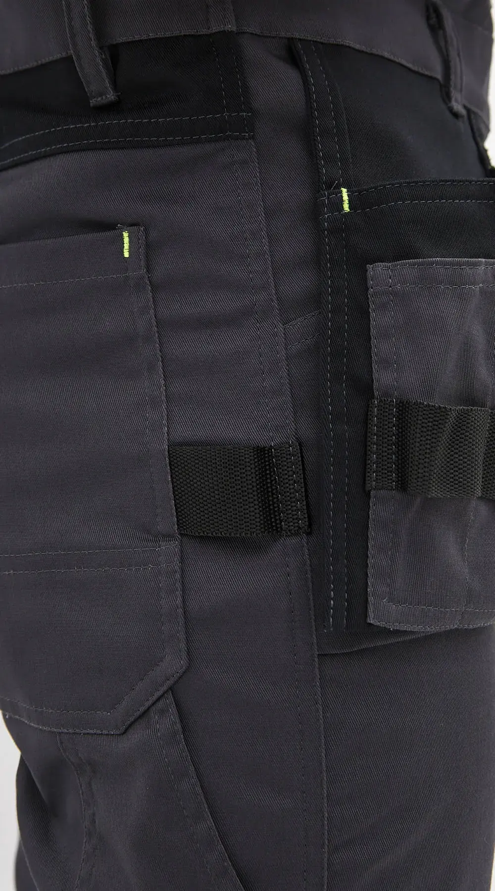 Полукомбинезон рабочий мужской летний RONTA PL813 темно-серый, черный, лаймовый