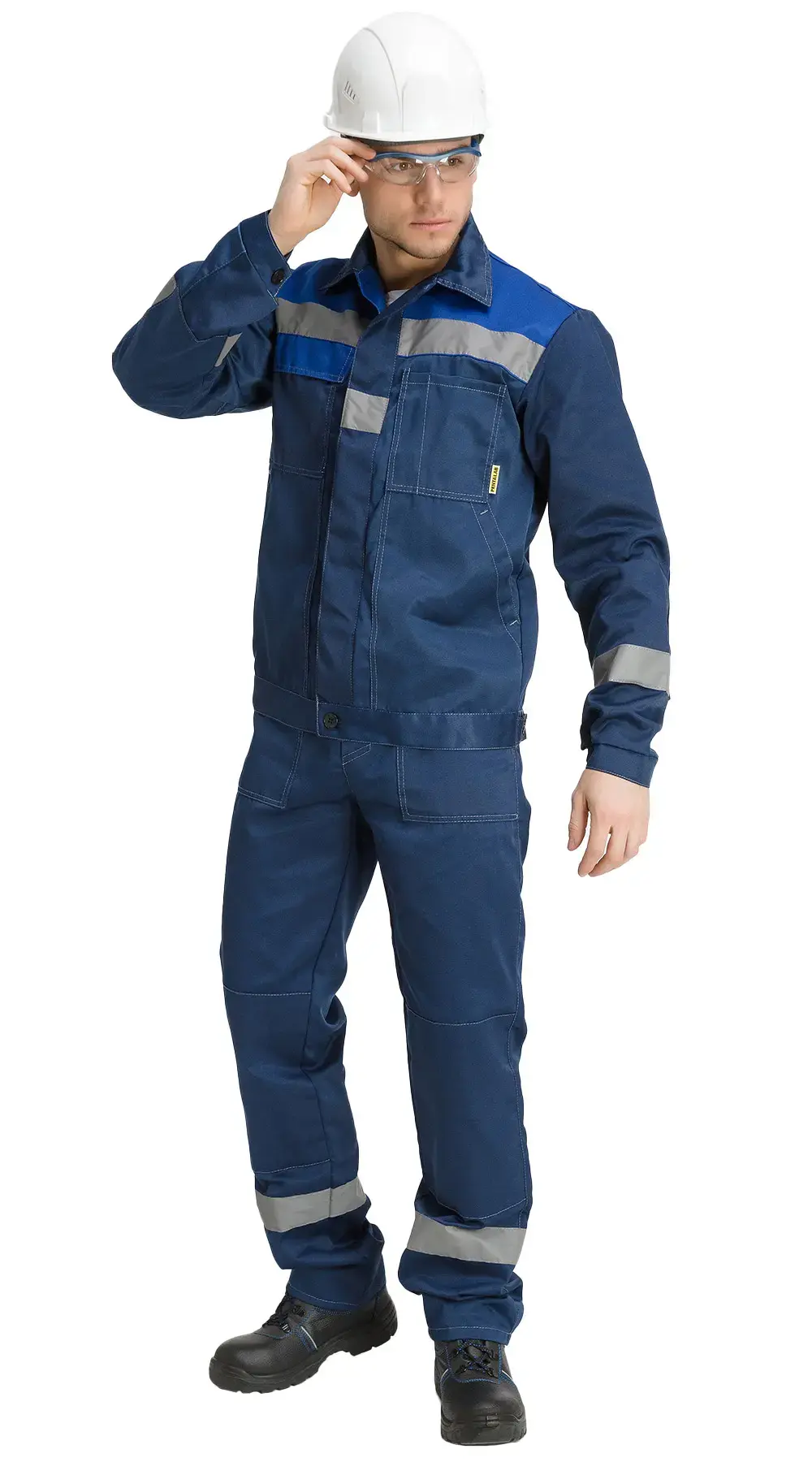 Костюм рабочий мужской летний RONTA KS811 с брюками темно-синий, васильковый