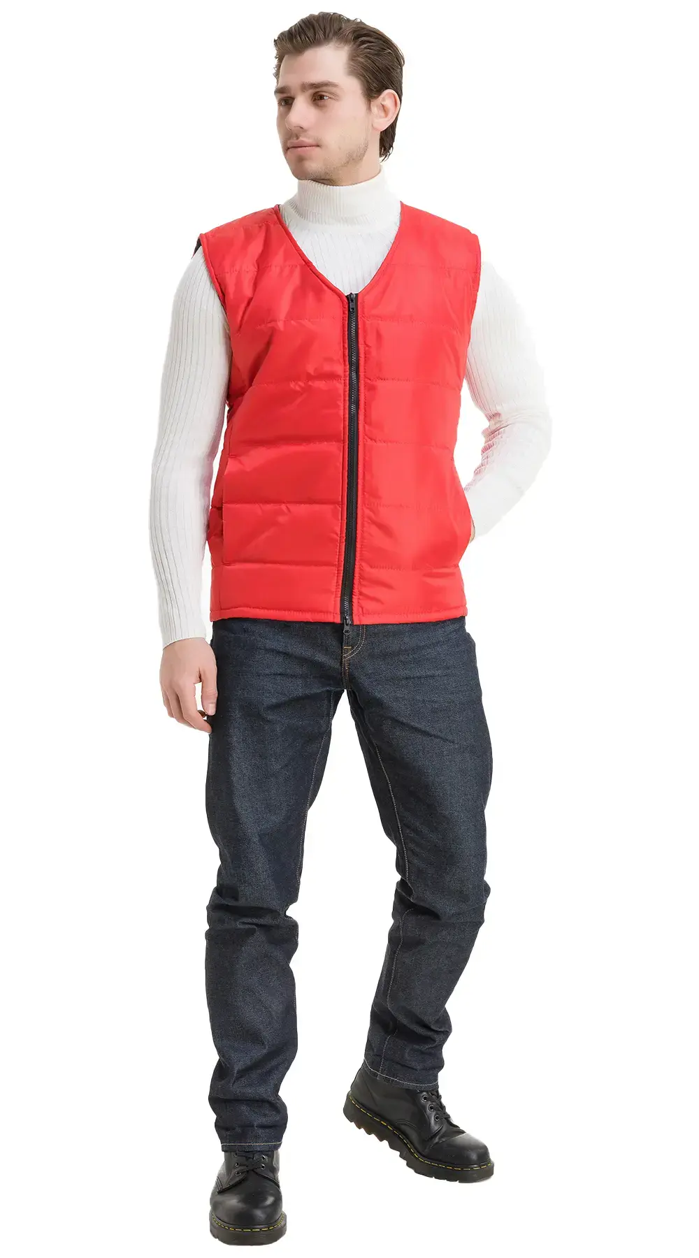 Жилет рабочий мужской утепленный зимний RONTA JT1003 красный