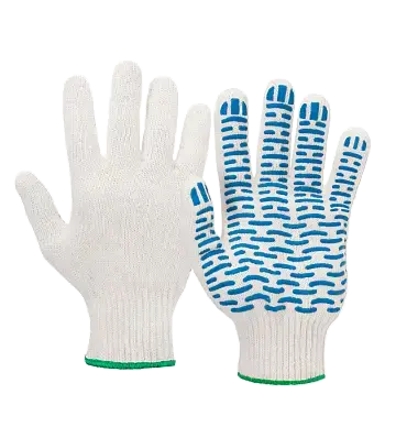 Перчатки трикотажные 4-х нитки с ПВХ (волна)