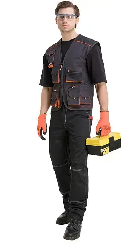 Жилет мужской летний CERVA "Эмертон" темно-серый, оранжевый Жилет мужской летний CERVA "Эмертон" темно-серый, оранжевый