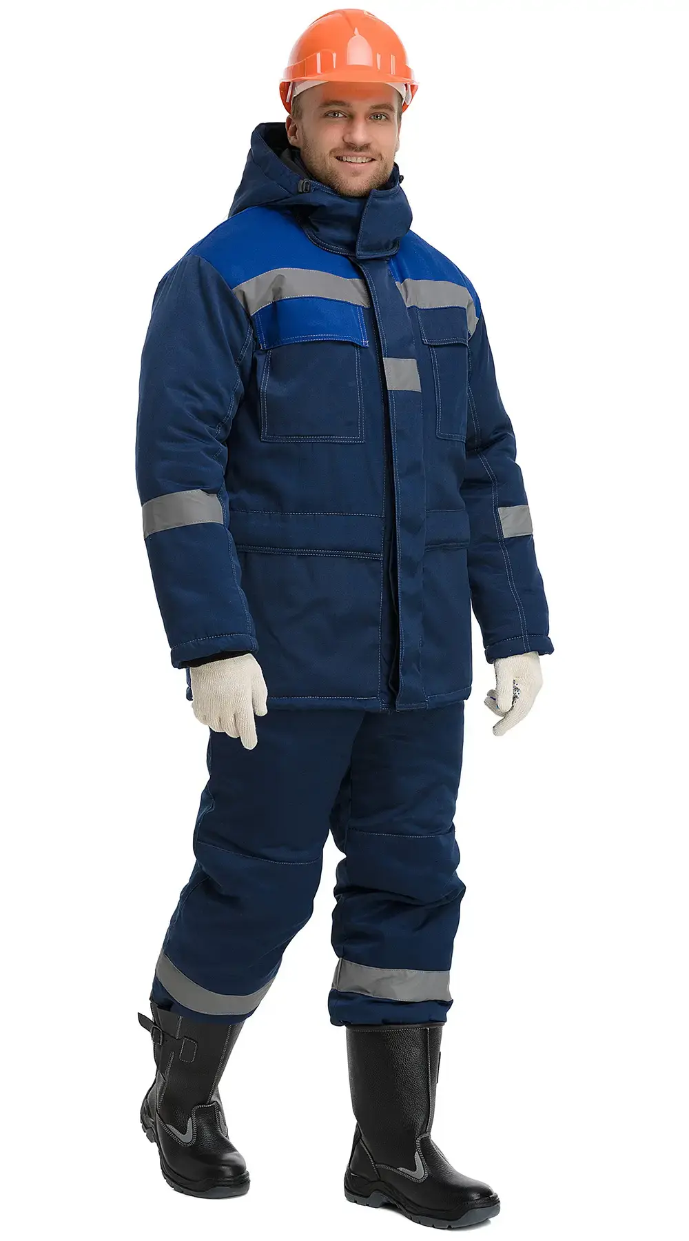 Костюм рабочий мужской утепленный зимний RONTA KS241 темно-синий, васильковый