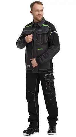 Куртка рабочая мужская летняя Техноавия "Стокгольм-Лайм" темно-серый, черный, лаймовый Куртка рабочая мужская летняя Техноавия "Стокгольм-Лайм" темно-серый, черный, лаймовый