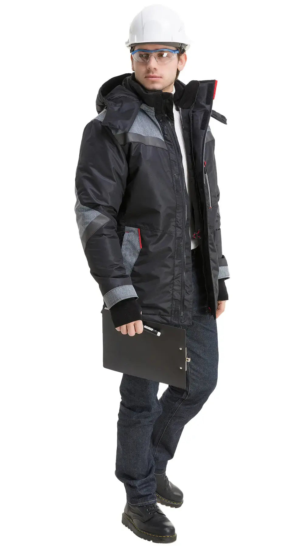 Куртка рабочая мужская зимняя утепленная Восток-Сервис "Траверс" черная, серая