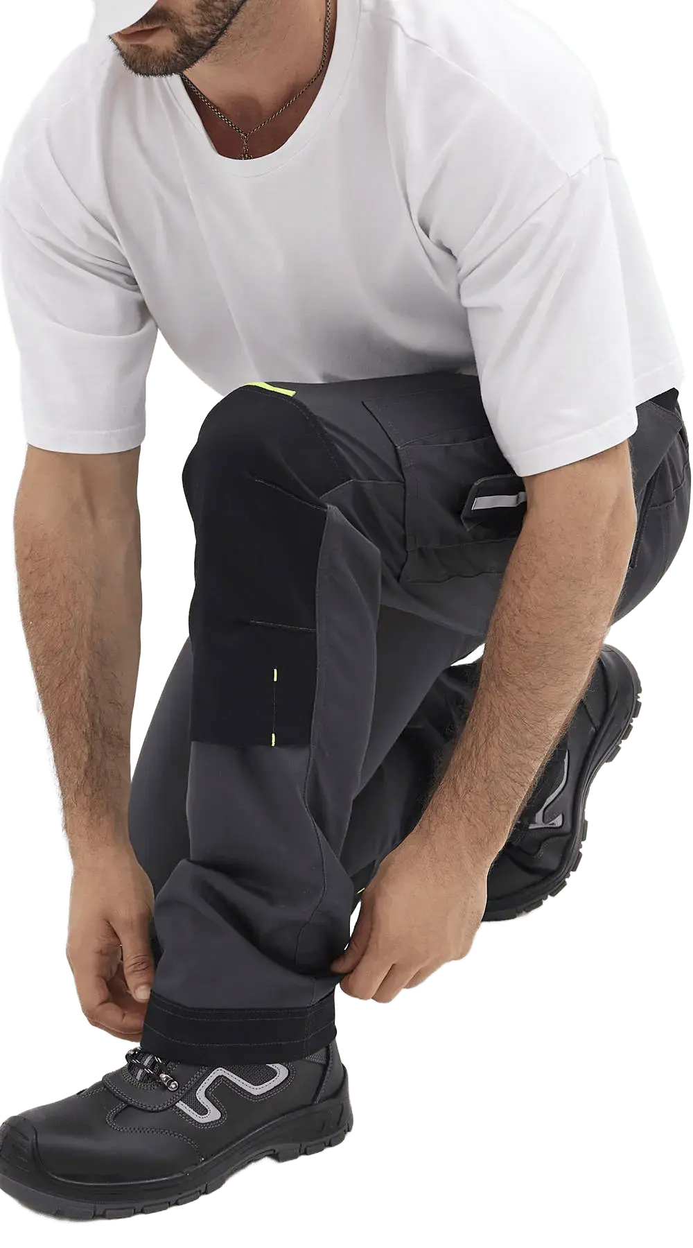 Брюки рабочие мужские летние RONTA BR814 темно-серые, черные, лаймовые