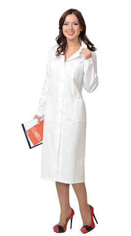 Халат рабочий женский летний RONTA HL301 белый, бязь