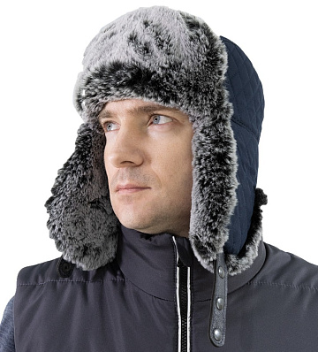 Шапка-ушанка BRODEKS KM 109, синяя