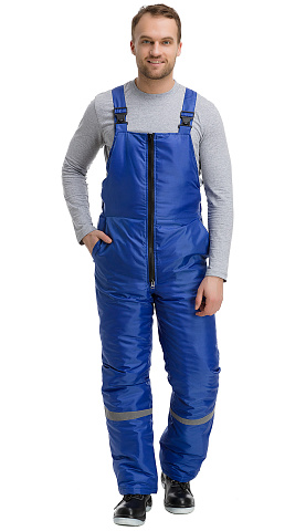 Полукомбинезон рабочий мужской зимний утепленный RONTA PL634 васильковый, темно-синий