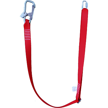 Строп из регулируемой ленты, с монтажным и соединительным карабином