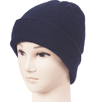 Шапка двойная п/ш т.синяя