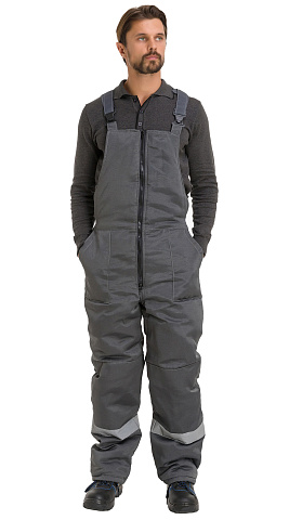 Полукомбинезон рабочий мужской зимний утепленный RONTA PL241 темно-серый
