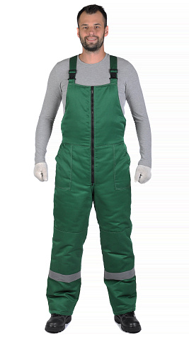 Полукомбинезон рабочий мужской зимний утепленный RONTA PL241 темно-зеленый