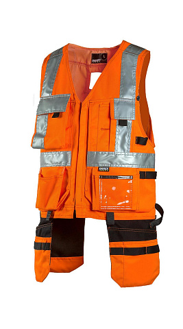 Жилет рабочий мужской летний RONTA JT904 с навесными карманами оранжевый