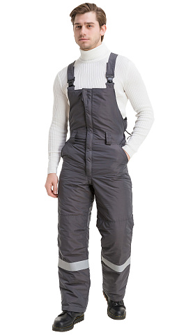 Полукомбинезон рабочий мужской утепленный зимний Восток-Сервис "Конструктор" серый