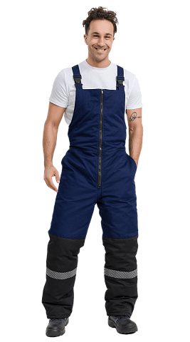 Полукомбинезон рабочий мужской зимний утепленный RONTA PL585 с СОП темно-синий, черный
