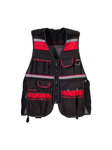 Жилет электромонтажника рабочий мужской летний RONTA JT901 черный, красный