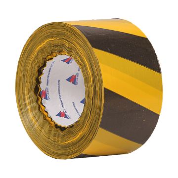 Лента оградительная черно-желтая