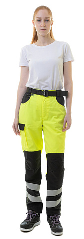 Женские сигнальные брюки BRODEKS KS 319, желтый/черный