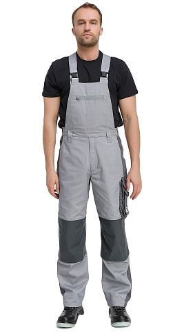 Полукомбинезон рабочий мужской летний RONTA PL2020 светло-серый, темно-серый