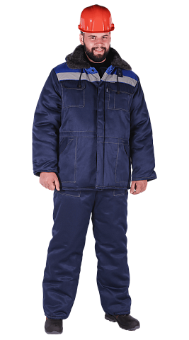 Костюм рабочий мужской утепленный зимний RONTA KS915 темно-синий, васильковый