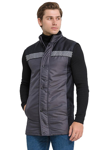 Жилет рабочий мужской утепленный зимний RONTA JT3085 темно-серый, черный