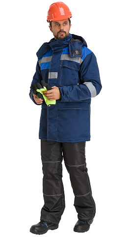 Куртка рабочая мужская зимняя утепленная RONTA KR241 темно-синяя, васильковая