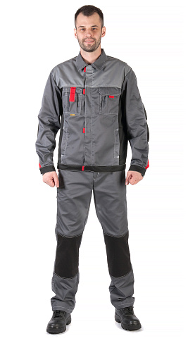 Костюм рабочий мужской летний RONTA KS212 серый, черный, красный