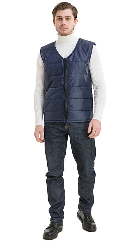 Жилет рабочий мужской утепленный зимний RONTA JT1004 темно-синий