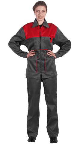 Костюм рабочий женский летний RONTA KS625 темно-серый, красный