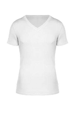 Футболка белая  жен. с V-обр вырезом