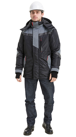 Куртка рабочая мужская зимняя утепленная Восток-Сервис "Траверс" черная, серая