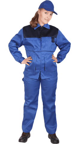 Костюм рабочий женский летний RONTA KS625 васильковый, темно-синий
