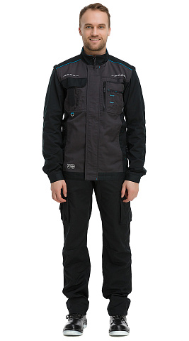 Куртка рабочая мужская летняя Техноавия "Дублин" темно-серый, черный