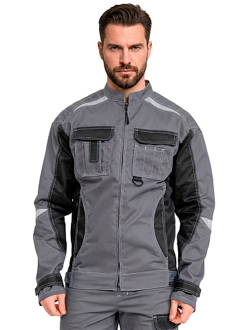 Куртка рабочая мужская летняя RONTA KR206 темно-серый, черный