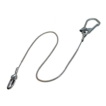 Строп из металлического троса в ПВХ оболочке 1,5 м с монтажным и соединительным карабином