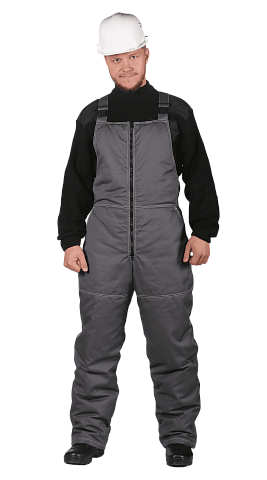 Полукомбинезон рабочий мужской утепленный зимний RONTA PL581 темно-серый