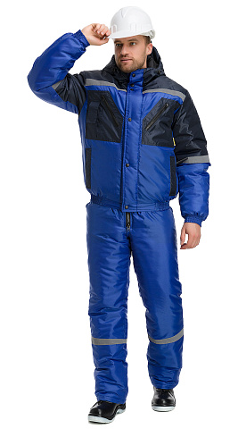 Костюм рабочий мужской утепленный зимний RONTA KS634 васильковый, темно-синий