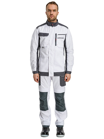 Куртка рабочая мужская летняя Техноавия "Милан" белый, серый