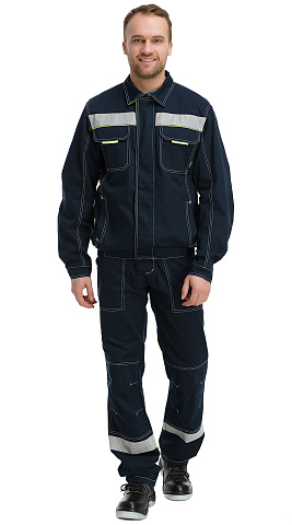 Костюм мужской летний Техноавиа "Азов СОП" с брюками темно-синий, лаймовый