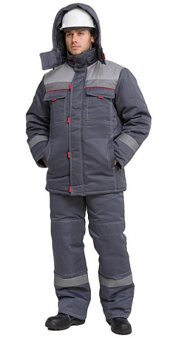 Костюм рабочий мужской утепленный зимний RONTA KSFAVORIT темно-серый, светло-серый