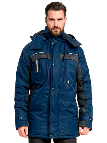 Куртка рабочая мужская зимняя утепленная RONTA KR930 MEMBRANE темно-синяя, черная