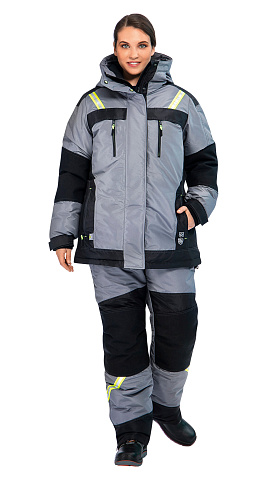 Куртка рабочая женская зимняя утепленная Восток-Сервис "ЛЕДИ УРАН" серая, черная