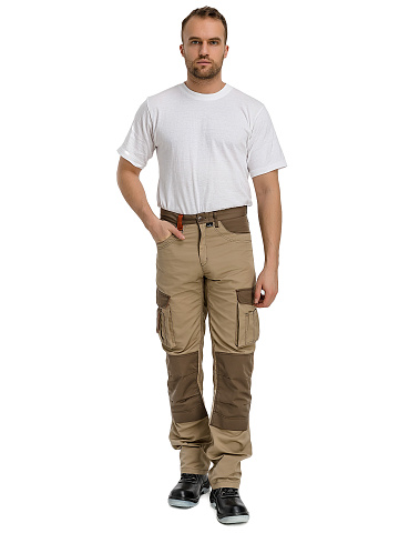 Брюки рабочие мужские летние Техноавиа "Крит" бежевые, коричневые