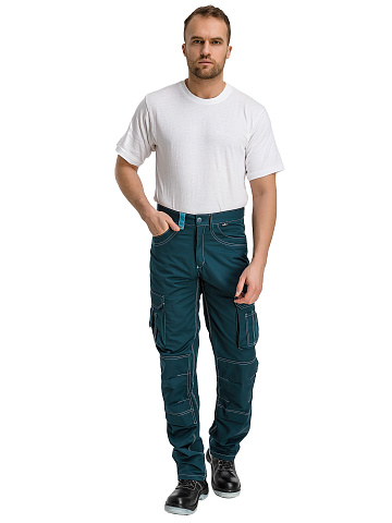 Брюки рабочие мужские летние Техноавиа "Дунай" берюзовыйе