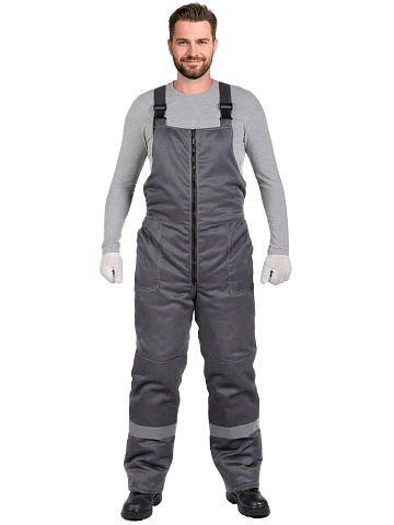 Полукомбинезон рабочий мужской зимний утепленный RONTA PL241 темно-серый