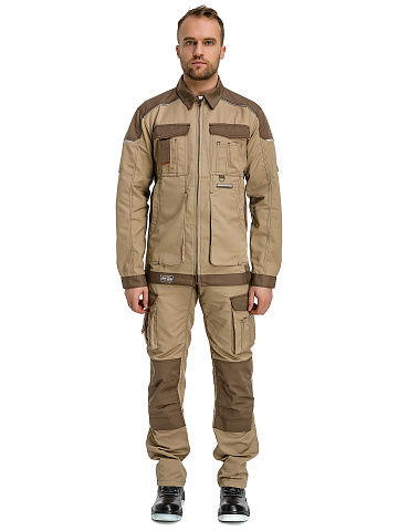 Куртка рабочая мужская летняя Техноавия "Крит" бежевый, коричневый