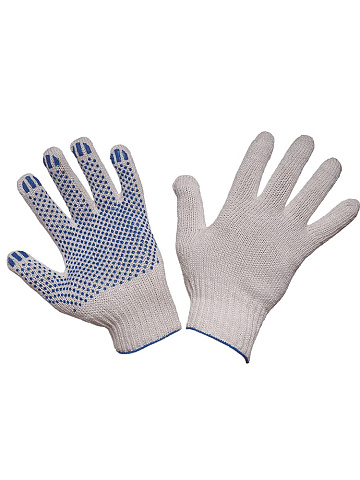 Перчатки трикотажные 5-ти нитка с ПВХ (точка)