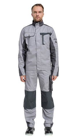 Костюм рабочий мужской летний RONTA KS2020 с брюками темно-серый, светло-серый