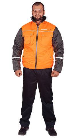 Куртка рабочая мужская зимняя утепленная RONTA KR001 серая, оранжевая